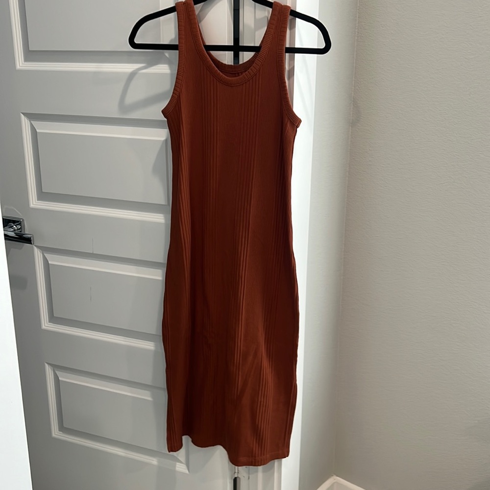 A new day rust colored knit tank dress